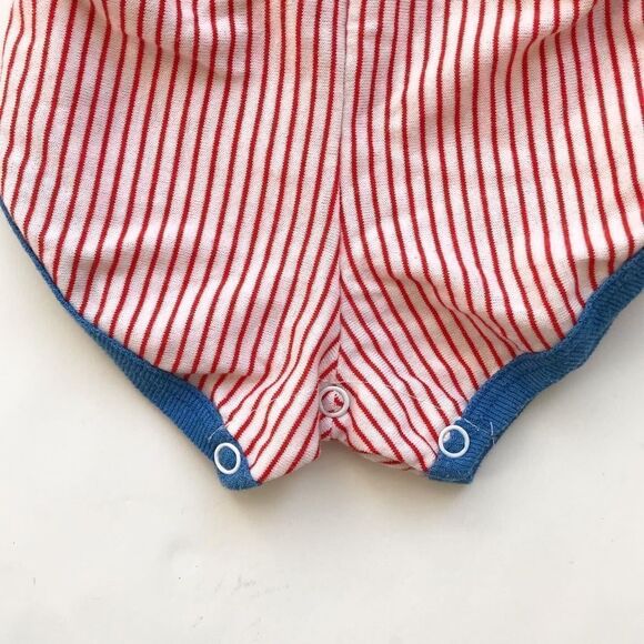 Vintage Buster Browns stripe collar romper EUC 6-9 months - Picture 4 of 7